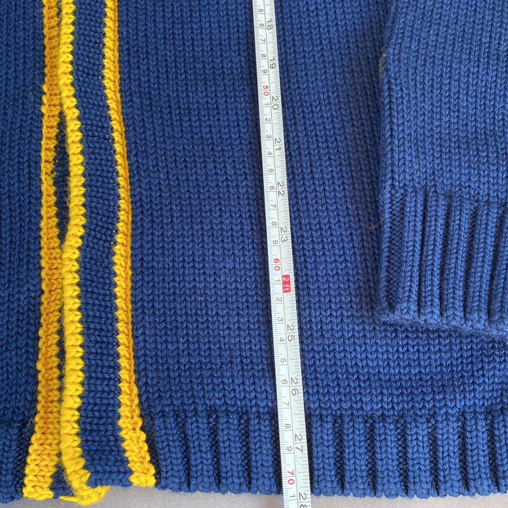 Nordstrom Bel Air Athletics Academy Crest Cardigan, Men’s Blue & Gold, Size XL - Picture 7 of 9